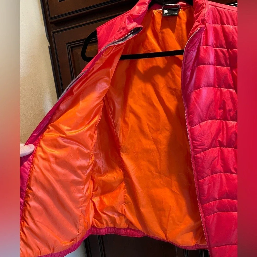 Spyder Women's Bright Pink/Bright Orange Down Vest - L